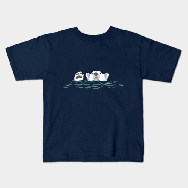 Shy Polar Bear Kids T-Shirt by VBleshka